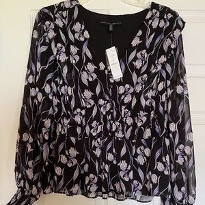 NWT White House Black Market Floral Blouse Size Medium